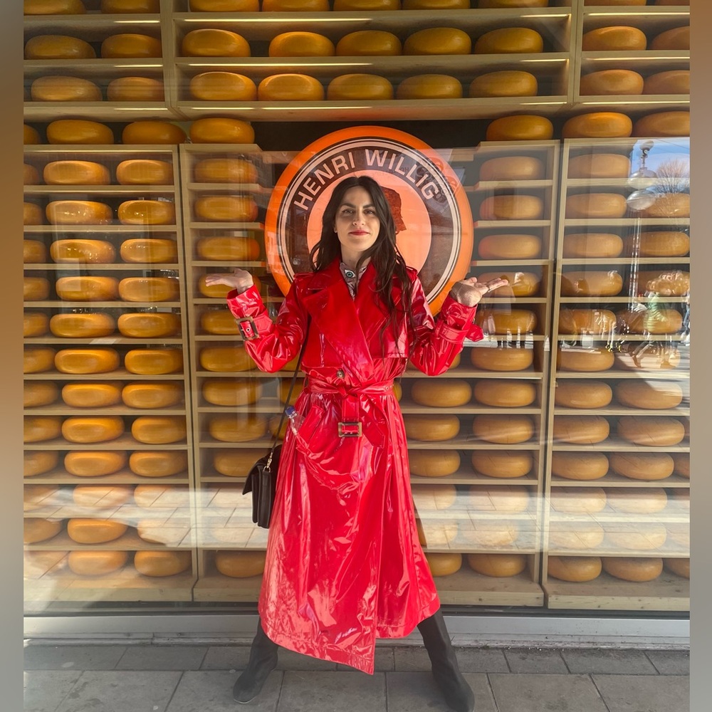 Vivetta Lacquer Red vinyl trench coat patent oversized latex rain trapeze Nerly - Picture 6 of 17